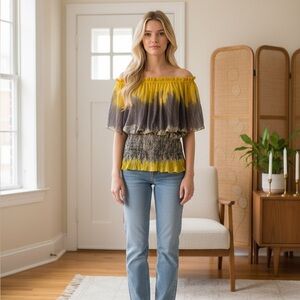 ICU sexy off should sheer blouse